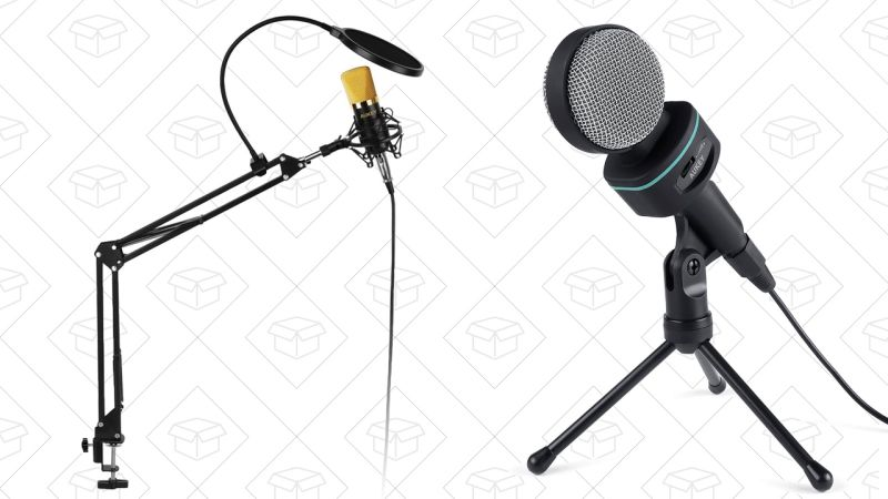 Aukey Condenser Microphone with Pop Filter, $30 with code AUKEYMIC | Aukey Condenser Microphone with Stand, $15 with code AUKEYMIC